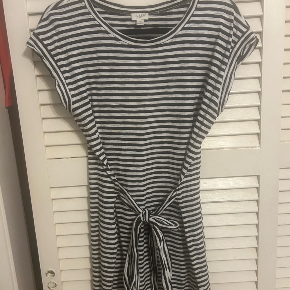 J. Crew Black and White Striped Dress